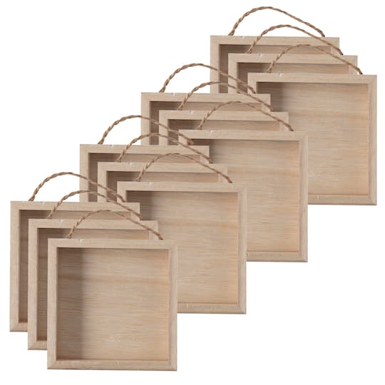 24 Pack: Wooden Square 5&#x22; x 5&#x22; Shadow Box by Make Market&#xAE;